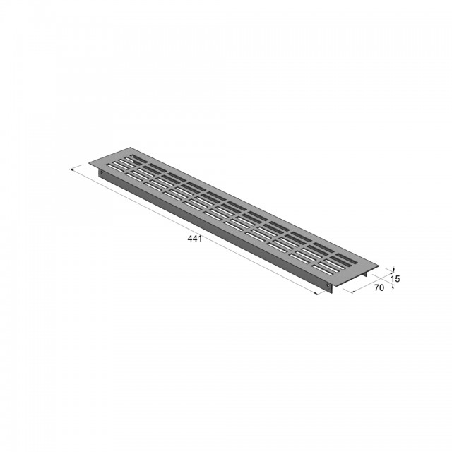 VENTILATION GRILLE COVER 7x44cm / MAT ALUMINIUM